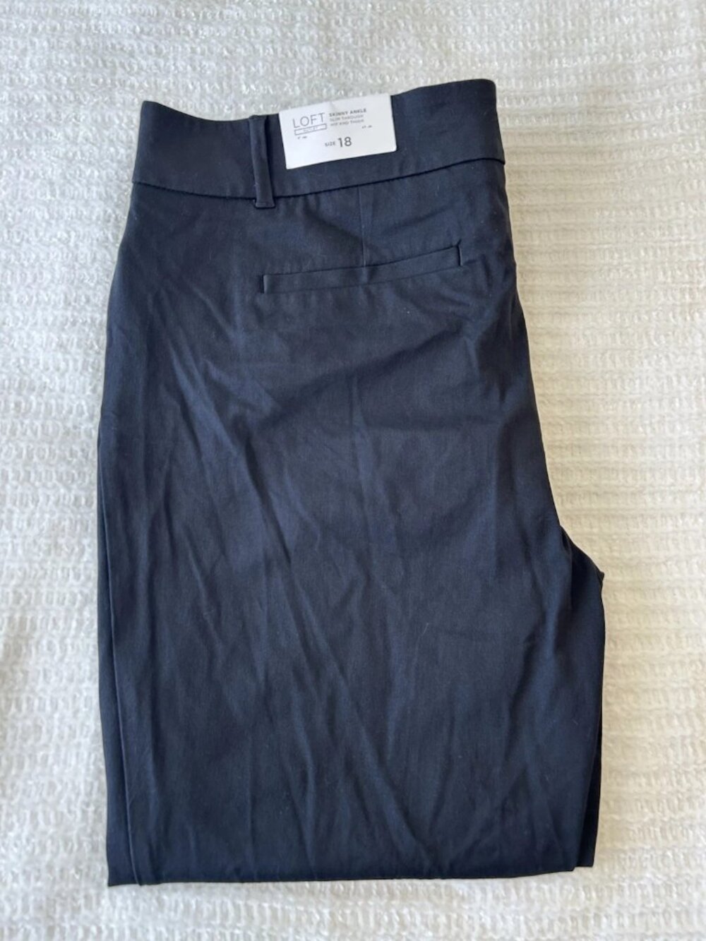 NEW LOFT Skinny Ankle Pants Women Size 18 Black Dress Pants Trousers Stretch